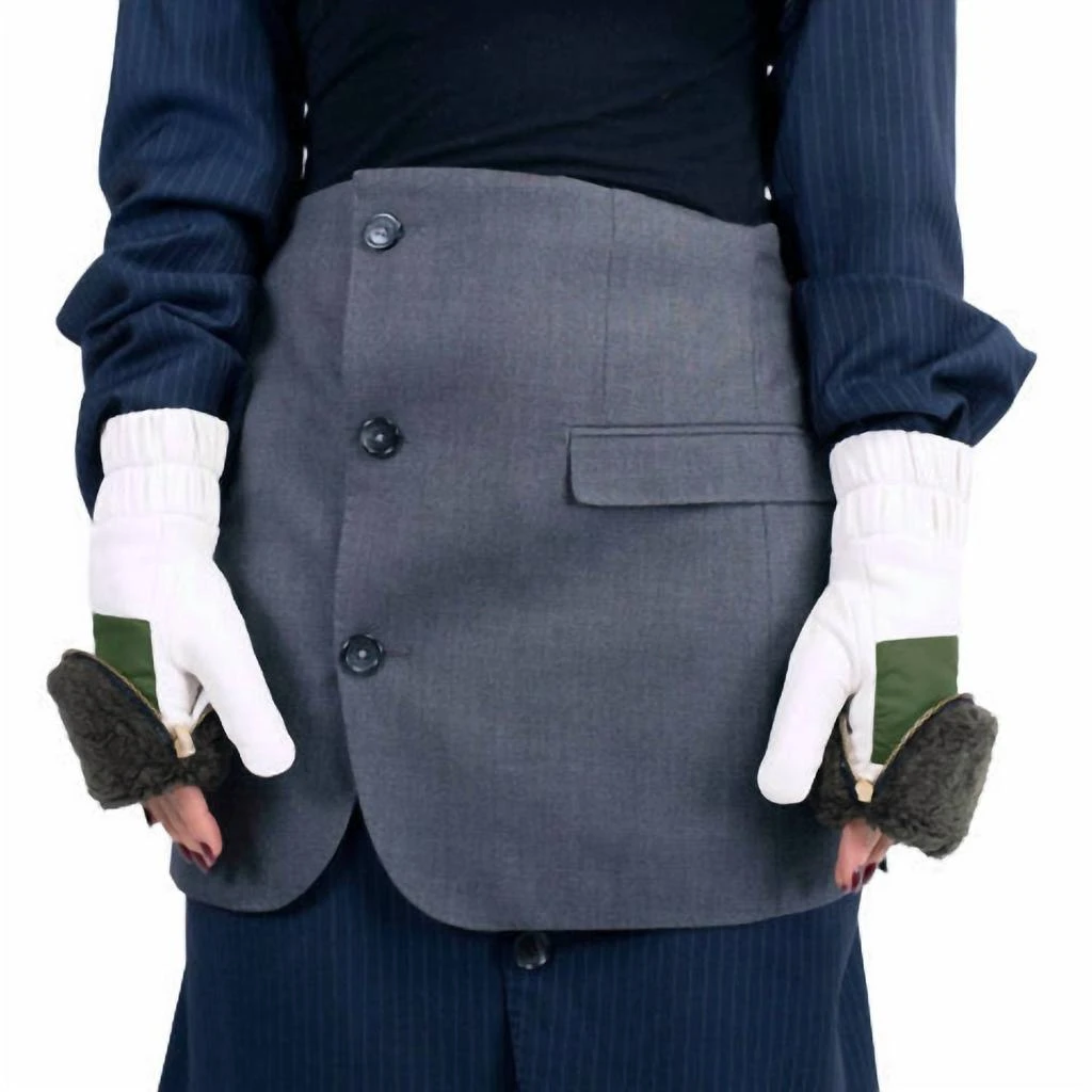 Aristide Women
s Zip Mitten With Stripe In White/green 2