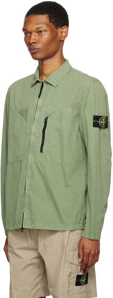 Stone Island Green Garment-Dyed Jacket 4