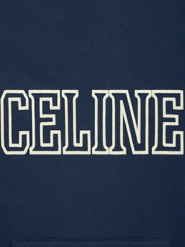 Celine CELINE SWEATSHIRT WITH HOOD IN BRUSHED COTTON FABRIC 4