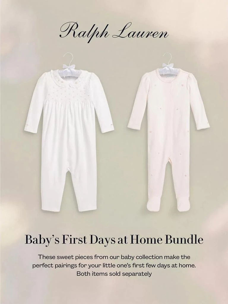 Ralph Lauren Baby Girl's Smocked Organic Cotton Onesie 4