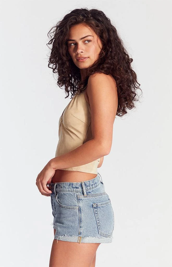 PacSun Light Indigo Raw Cut Denim Micro Shorts 3