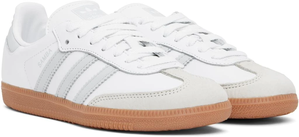 Adidas White & Gray Samba OG Sneakers 4