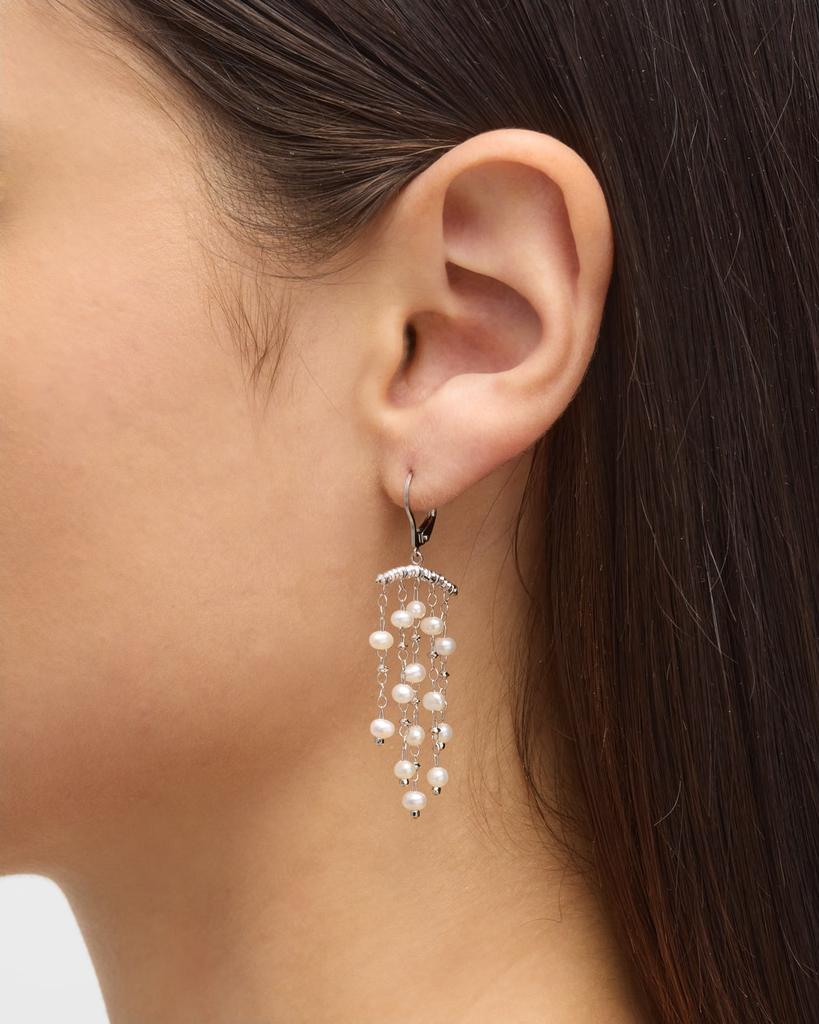 Platinum Born Debut Bar Platinum and Pearl Earrings