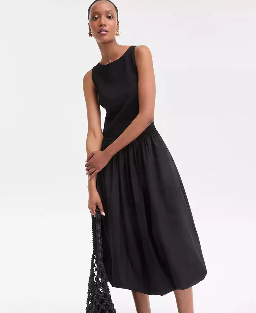 INC International Women's Mixed-Media Bubble-Hem Midi Dress, Exclusively at Macy's 3