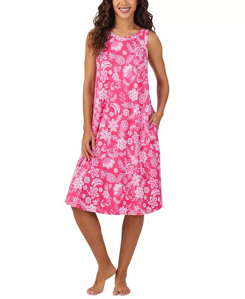 Cuddl Duds Women's Printed Sleeveless Midi Nightgown