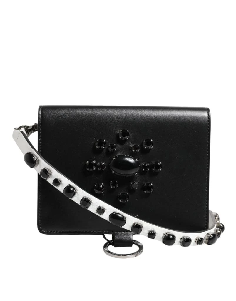 Dolce 
Gabbana Leather Crystal Embellished Card Holder Women
s Wallet