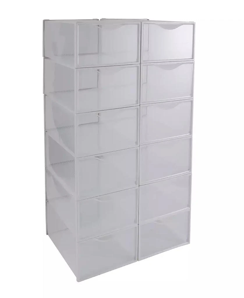 Simplify Set of 12 Stackable Shoe Boxes in White 1