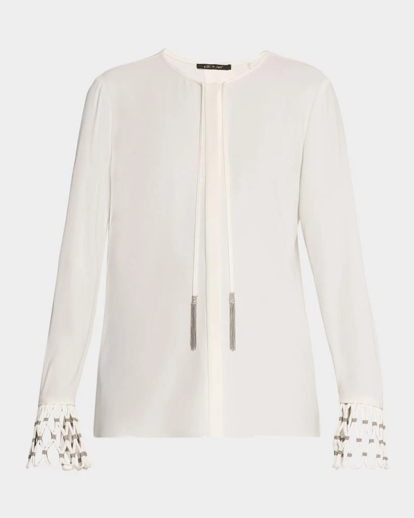 Kobi Halperin Brice Chain-Trim Cutout Cuff Blouse 1