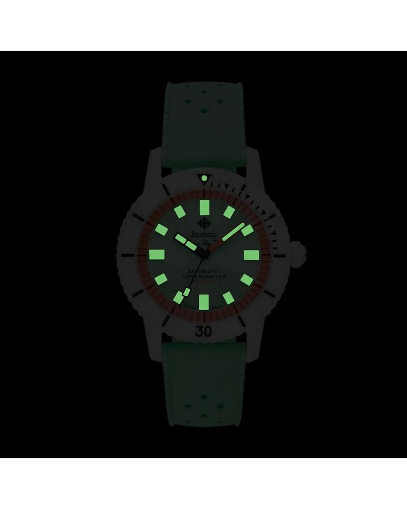 ZODIAC Ceramic Compression Diver Automatic Rubber Strap Watch, 41mm 7