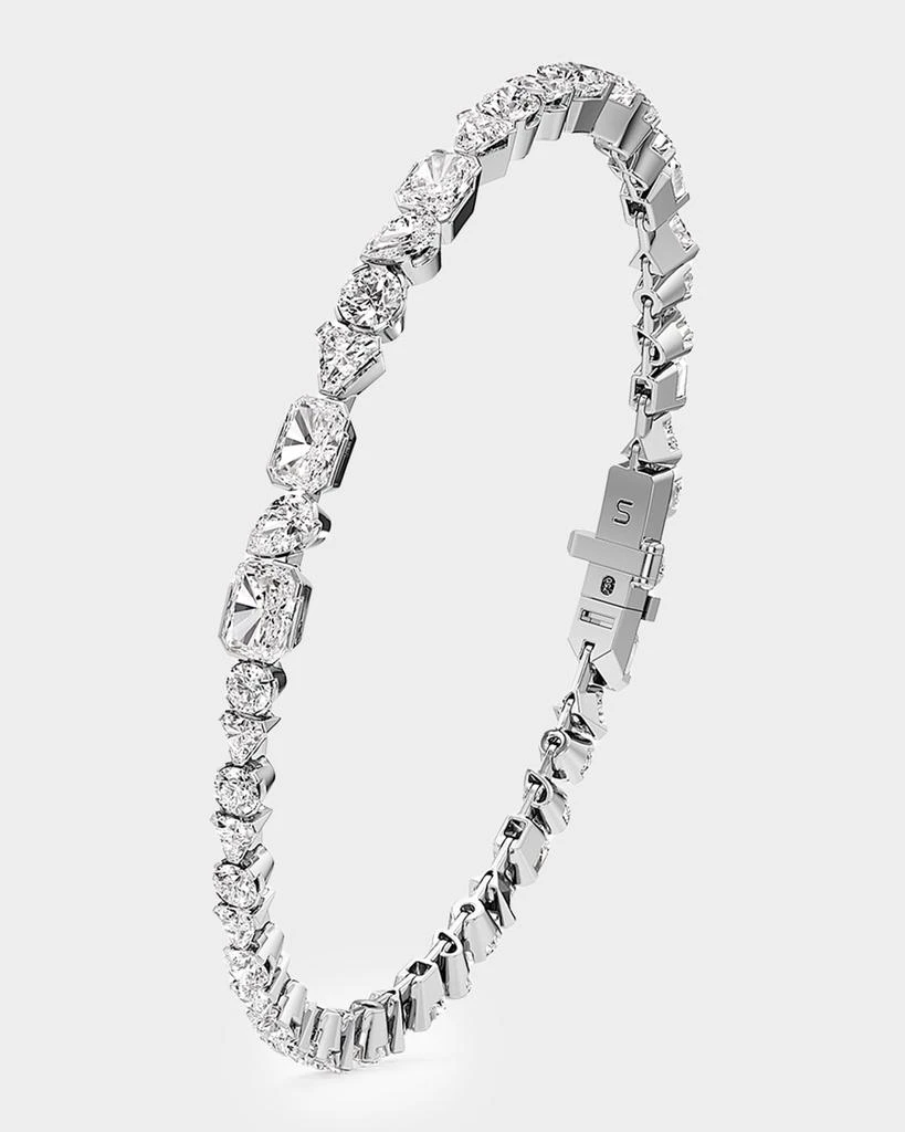 Unsaid Meta Lab-Grown Diamond Eternity Bracelet in 18K White Gold
