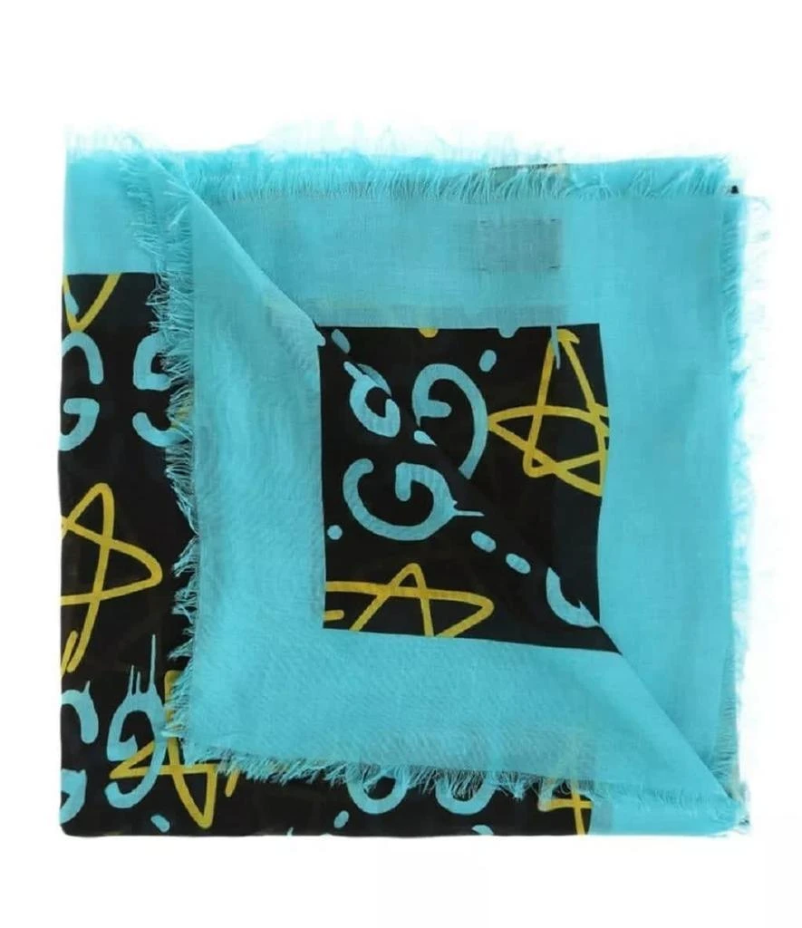 Gucci Ghost GG Star Modal Silk Large Scarf Shawl w/Box 2
