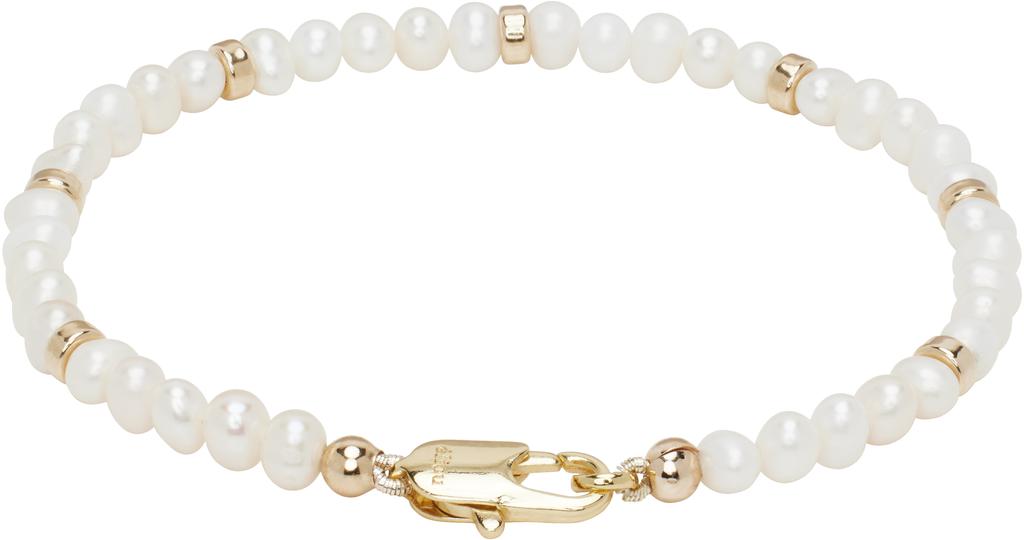 Eliou SSENSE Exclusive White & Gold Lim Bracelet