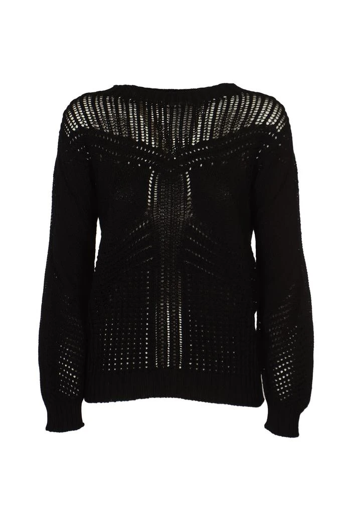 Alberta Ferretti Rib Trim Perforated Knit Sweater 1