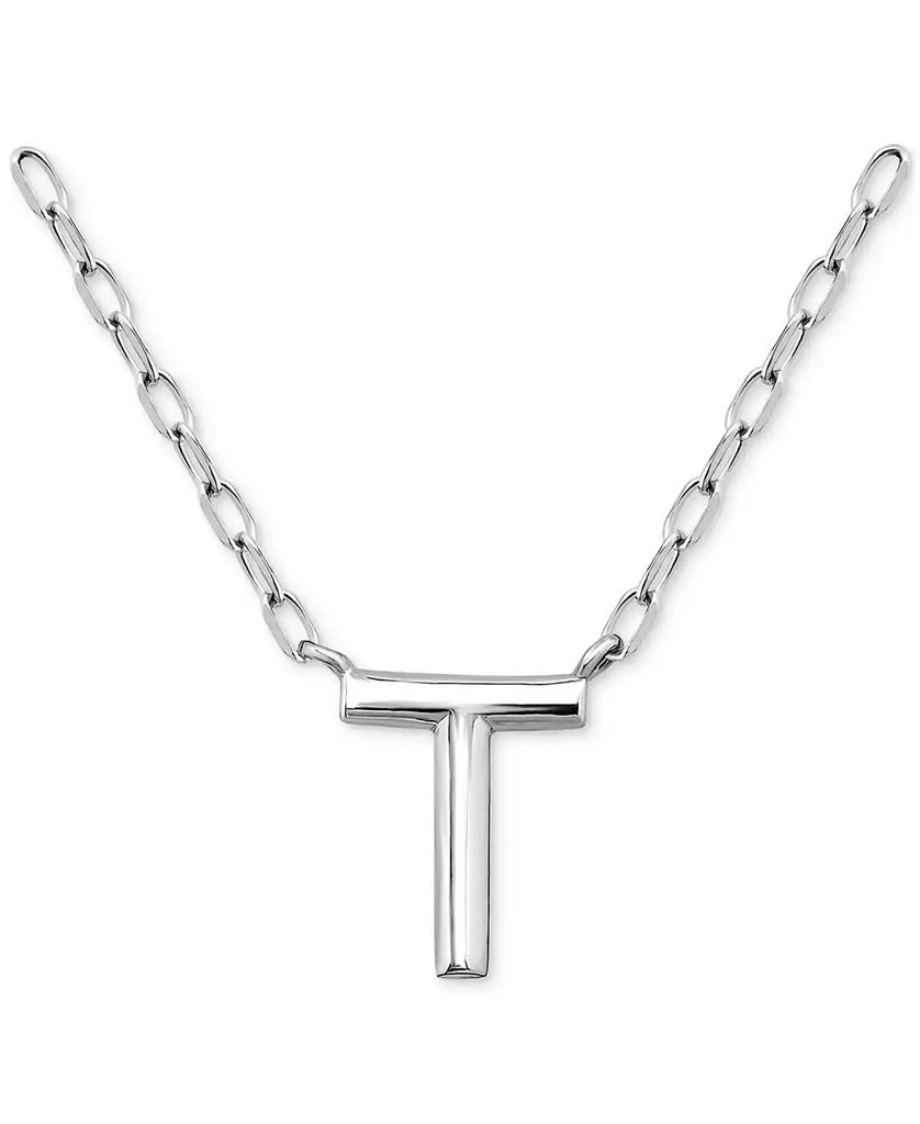 Initial A Pendant Necklace in Sterling Silver, 16