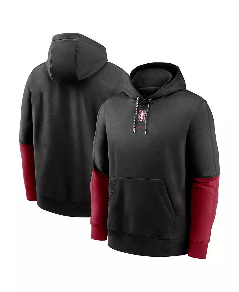 NIKE Men's Black/Cardinal Stanford Cardinal 2024 Sideline Club Pullover Hoodie 1