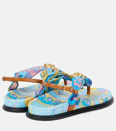Versace La Medusa printed thong sandals 2