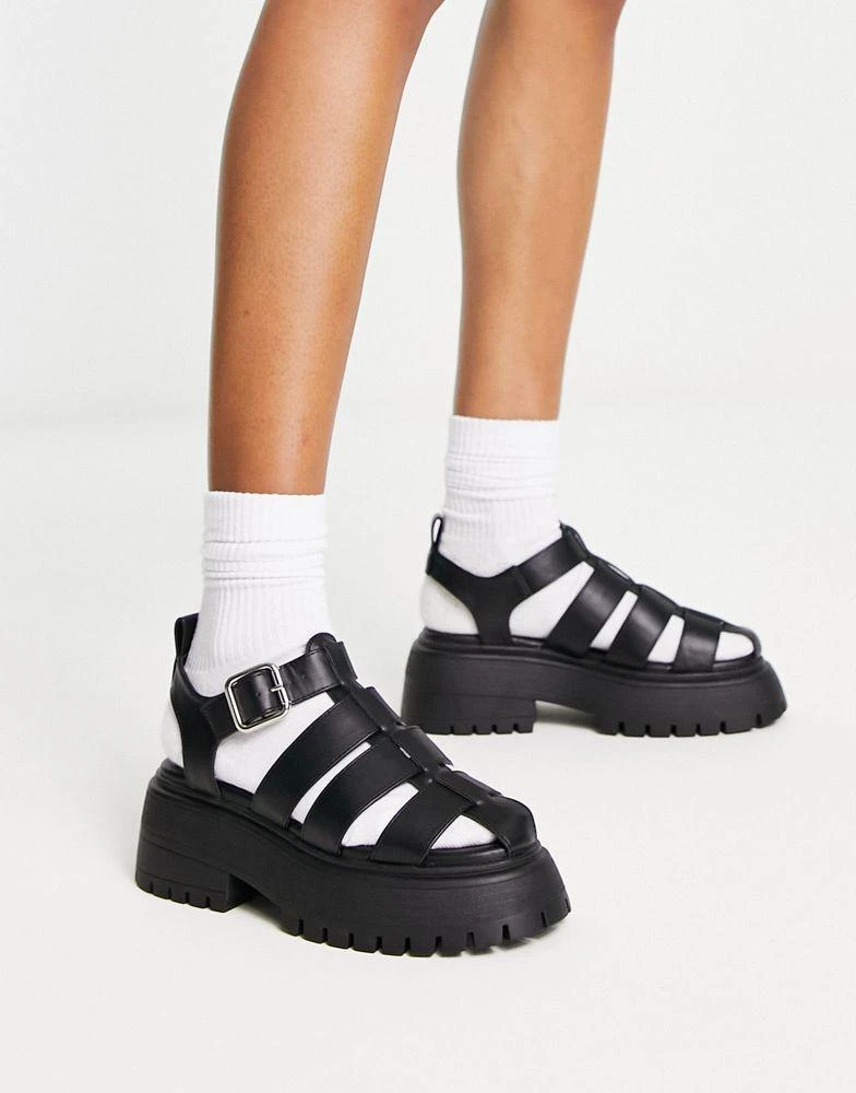 ASOS ASOS DESIGN Mermaid chunky fisherman shoes in black 4