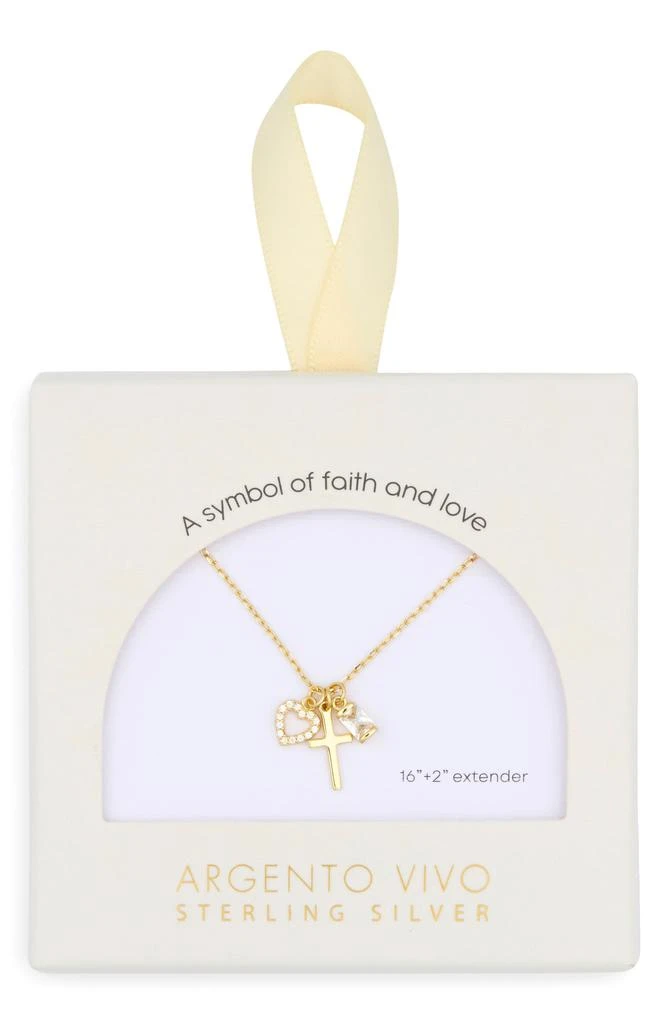 Argento Vivo Sterling Silver Sentimental Cross Pendant Necklace