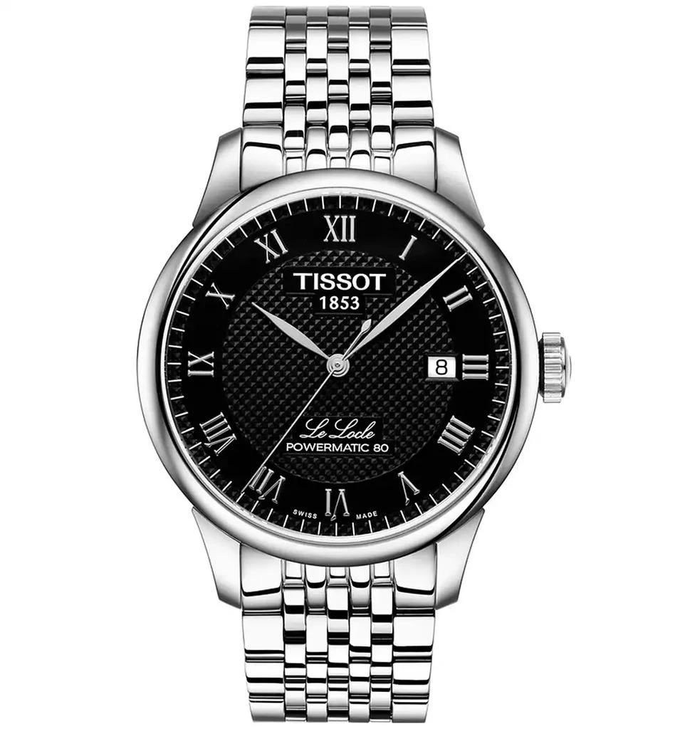 Tissot Men's Swiss T-Classic Le Locle Powermatic 80 Gray Stainless Steel Bracelet Watch 39.3mm 1
