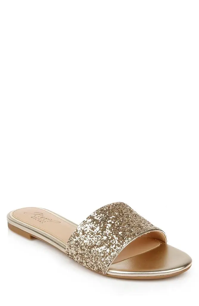 Badgley Mischka Dillian Glitter Slide Sandal