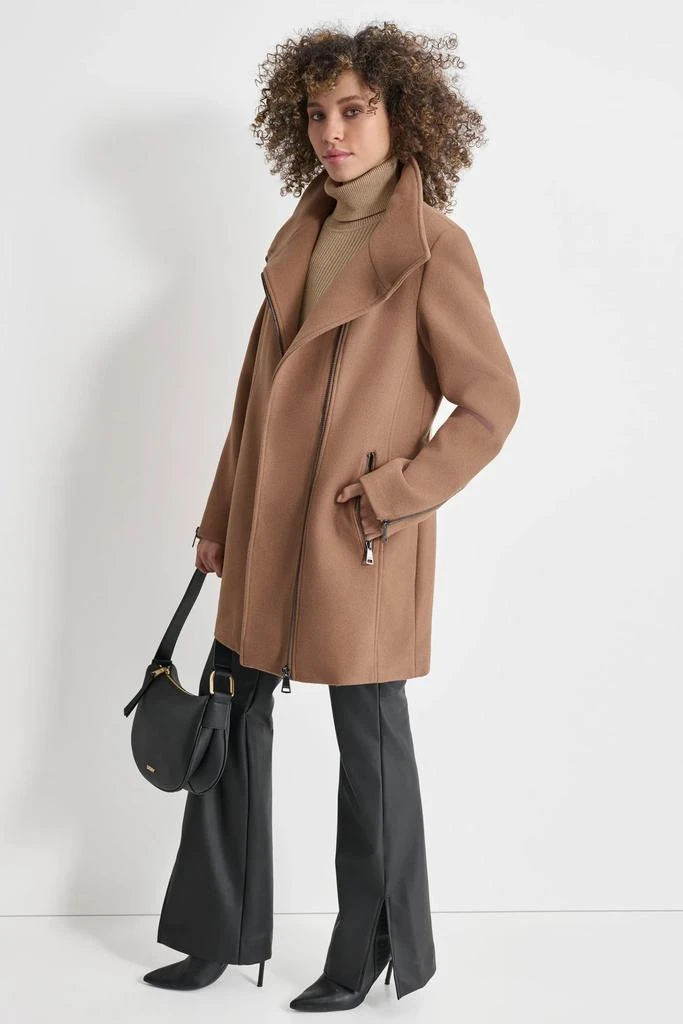 DKNY WOOL COAT WITH ZIPPER DETAIL 4