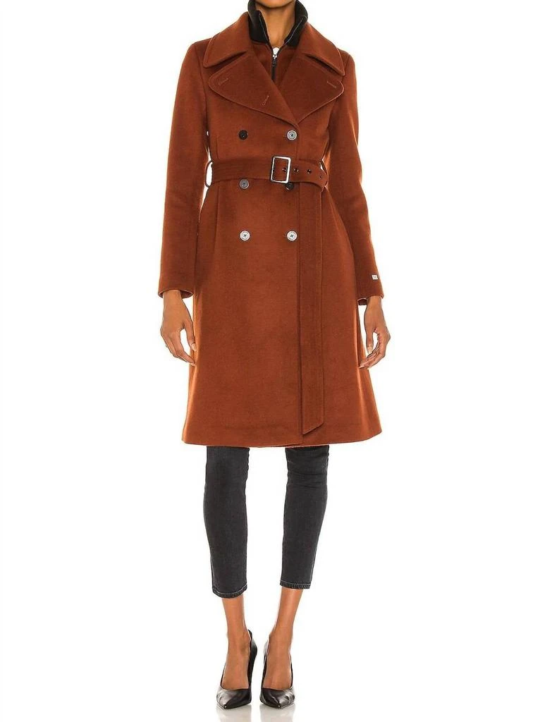 Soia & Kyo Damara Wool Coat In Rust 2