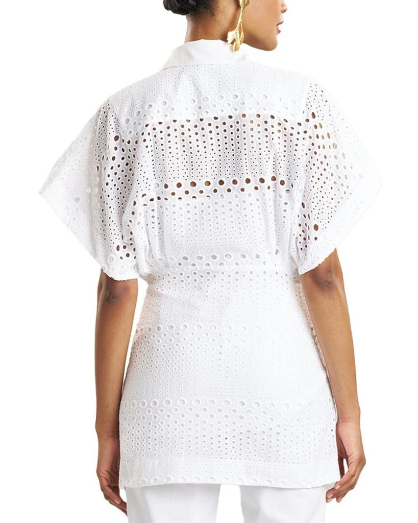 Natori Round Eyelet Kimono Wrap Shirt 2
