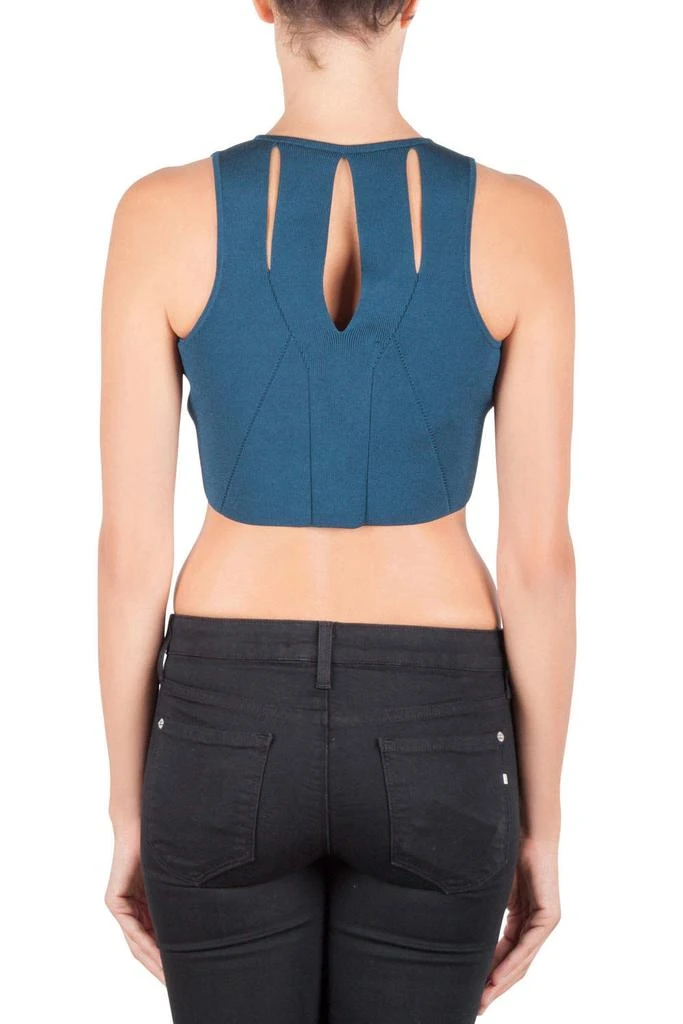 CUSHNIE Cushnie Et Ochs Blue Knit Cut Out Crop Top M 3