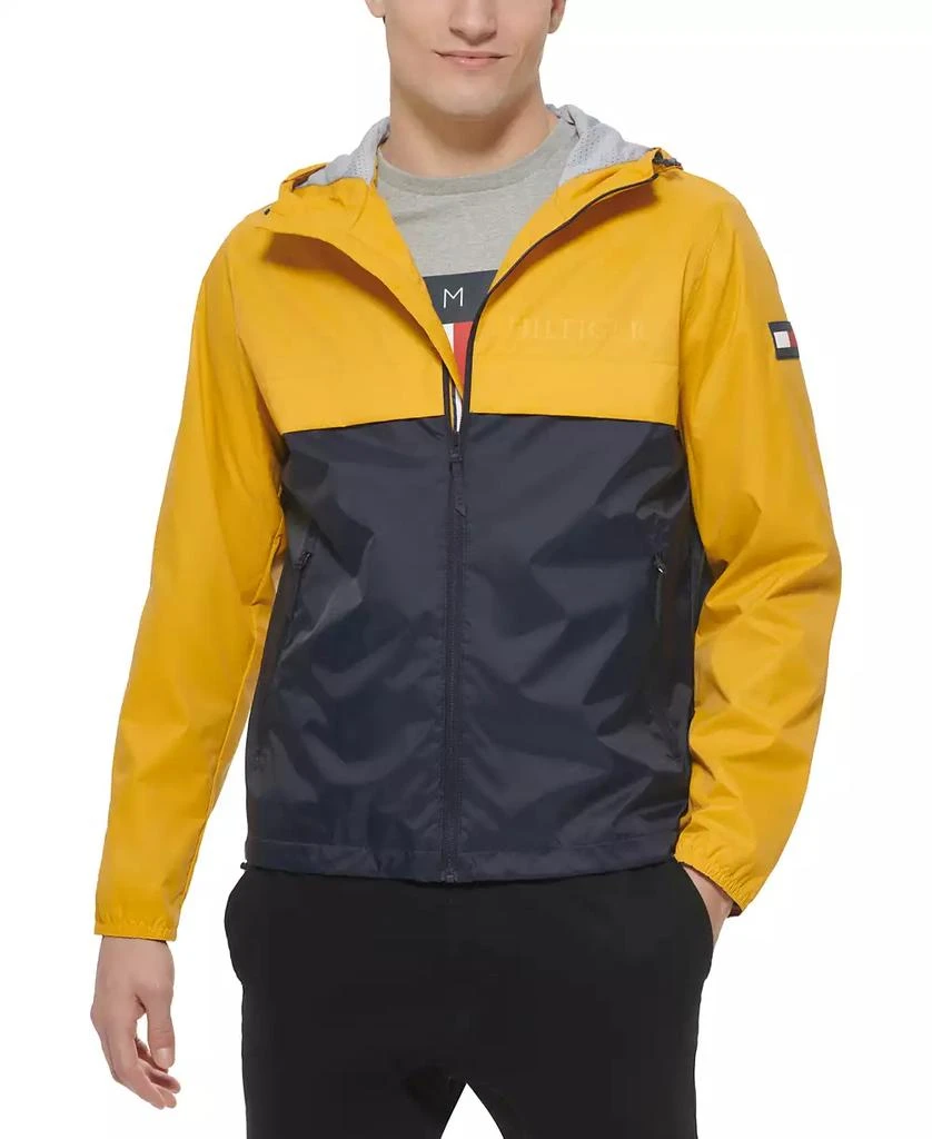 Tommy Hilfiger Men's Stretch Hooded Zip-Front Rain Jacket