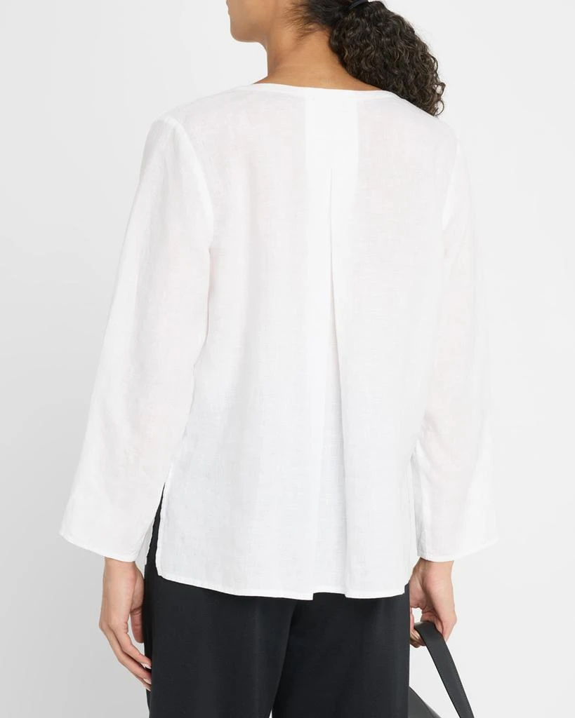 Eileen Fisher Tie-Neck Organic Linen Top 3