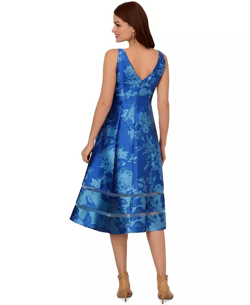 Adrianna Papell Women's Boat-Neck Metallic Fit & Flare Dress 3