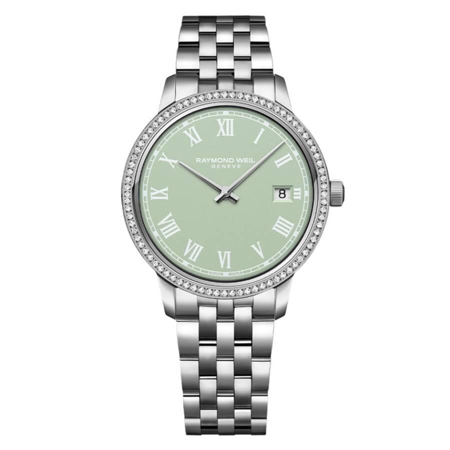 Raymond Weil Toccata Quartz Diamond Green Dial Ladies Watch 5385-STS-00520