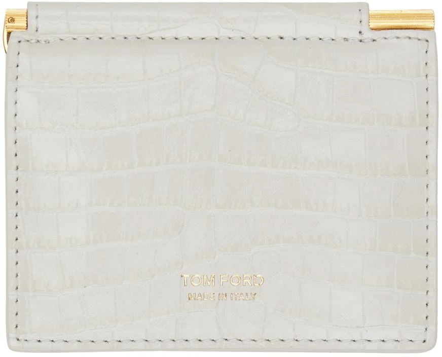 Tom Ford Off-White Croc-Embossed Card Holder 1
