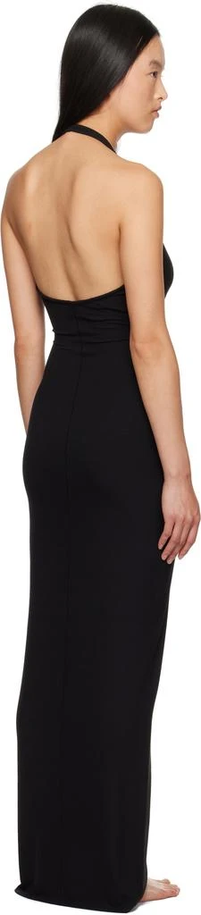 SKIMS Black Soft Lounge Deep Plunge Halter Maxi Dress 3