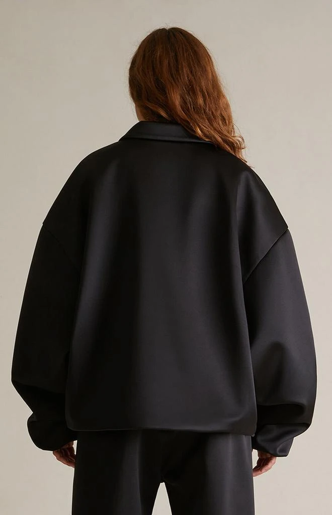 Essentials Women's Black Satin Bomber Jacket 4