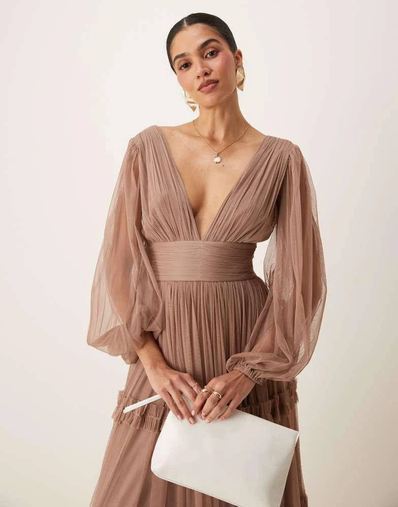 princess polly baby blue dress Wholesale Chiffon boho ruffle detail maxi dress for your store main image 0