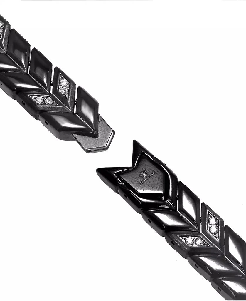 Blackjack Men's Cubic Zirconia Chevron Link Bracelet in Stainless Steel 4