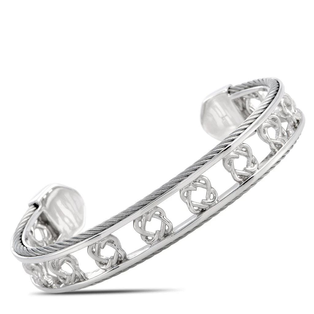 Charriol Heart to Heart Sterling Silver Bangle Bracelet Size Small 1