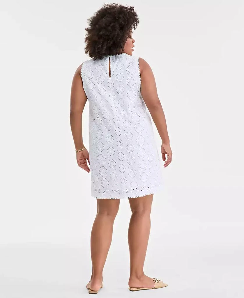On 34th Trendy Plus Size Eyelet Sleeveless Dress, Created for Macy's 5