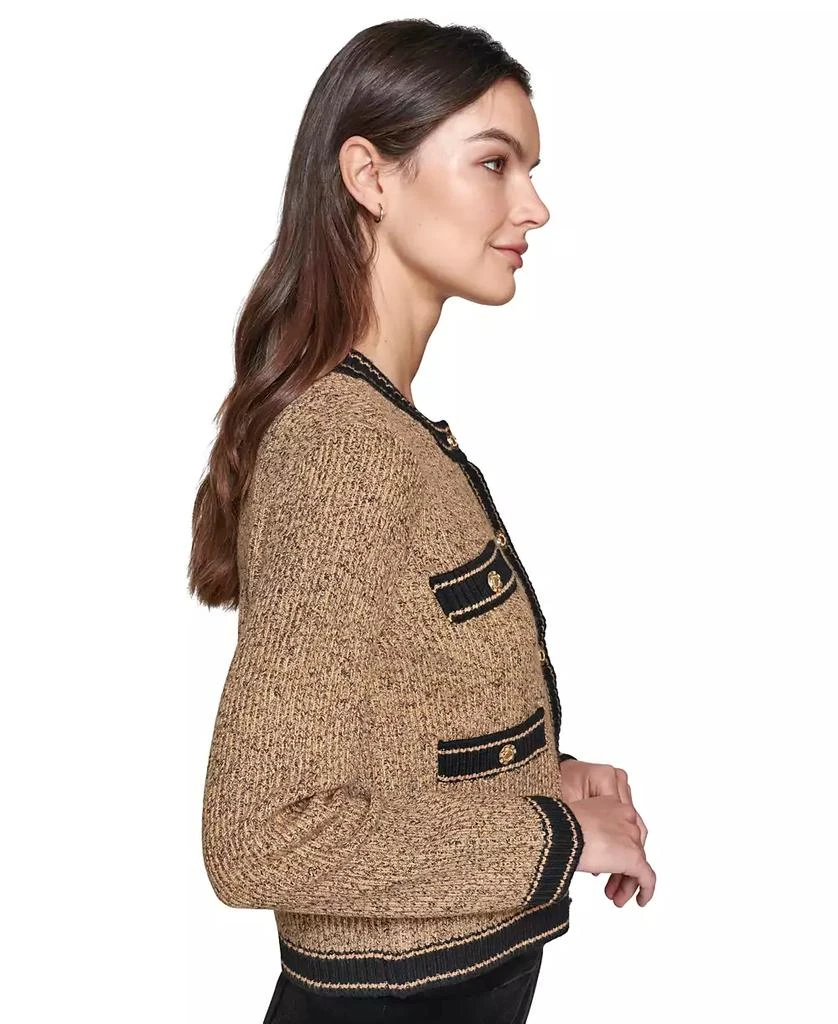 KARL LAGERFELD PARIS Women's Shine Tweed Cardigan, Regular & Petite 5