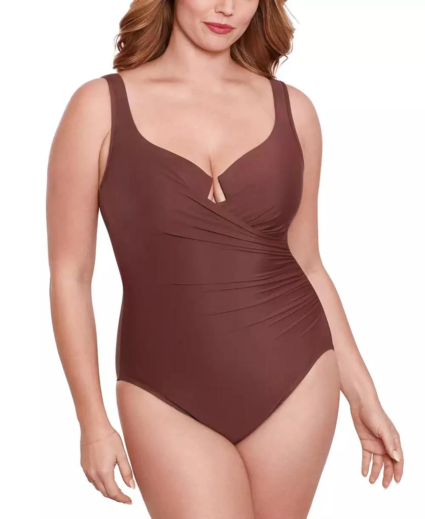 Miraclesuit Plus Size Escape Underwire Allover-Slimming Wrap One-Piece Swimsuit 1