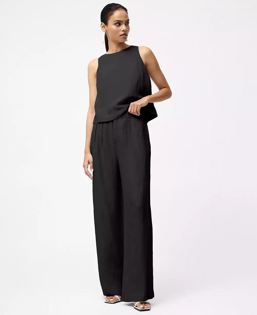 French Connection Women's Birdie Front-Pleat Wide-Leg Pants