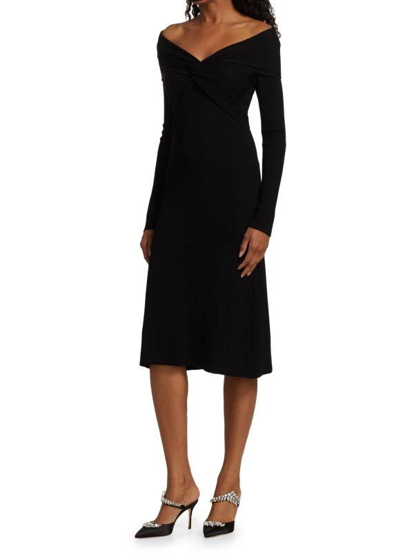 HALSTON Jolie Off-The-Shoulder Sweater Dress 1