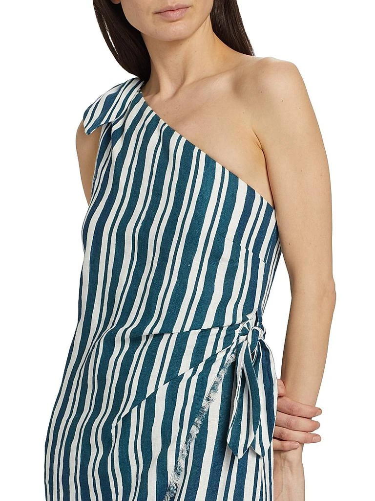 SIMONMILLER Ren Linen Dress - Ink & Macadamia Stripe