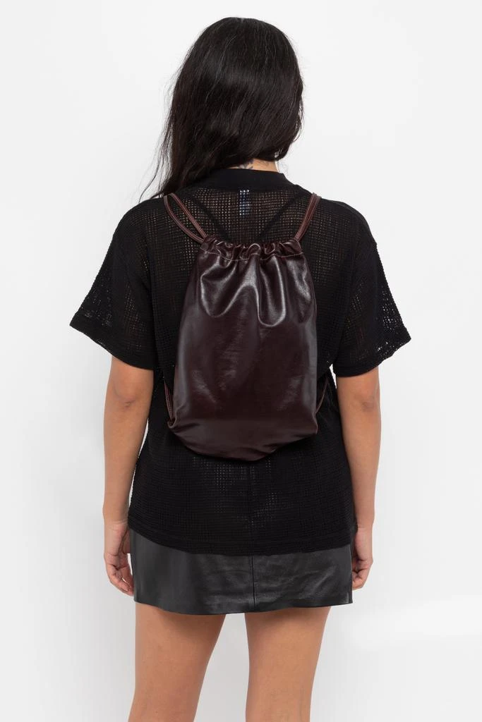 Los Angeles Apparel RLH3414 - Unisex Leather Drawstring Backpack 24