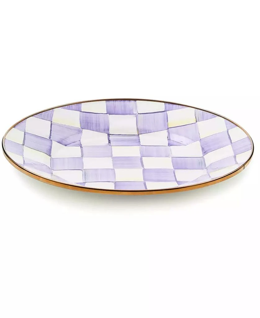 MacKenzie-Childs Violet Check Handmade Dinner Plate 2