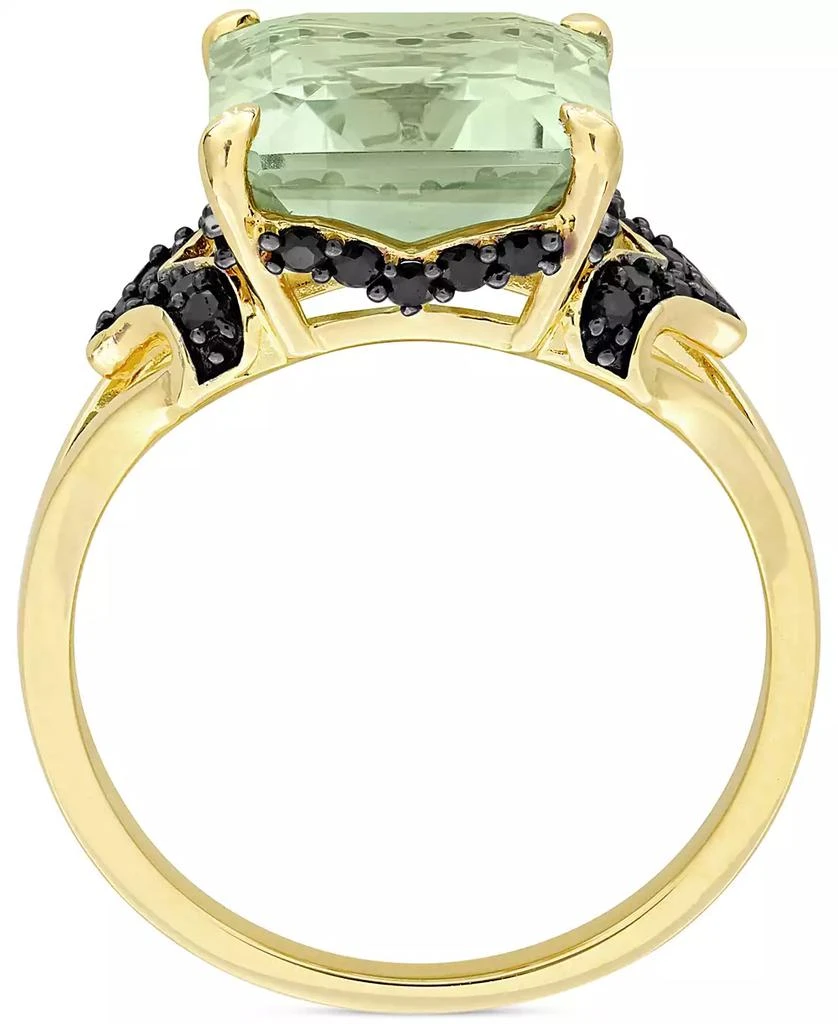 Macy's Green Quartz (5-1/3 ct. t.w.) & Black Sapphire (3/8 ct. t.w.) Statement Ring in 18k Gold Flash-Plated Sterling Silver 4