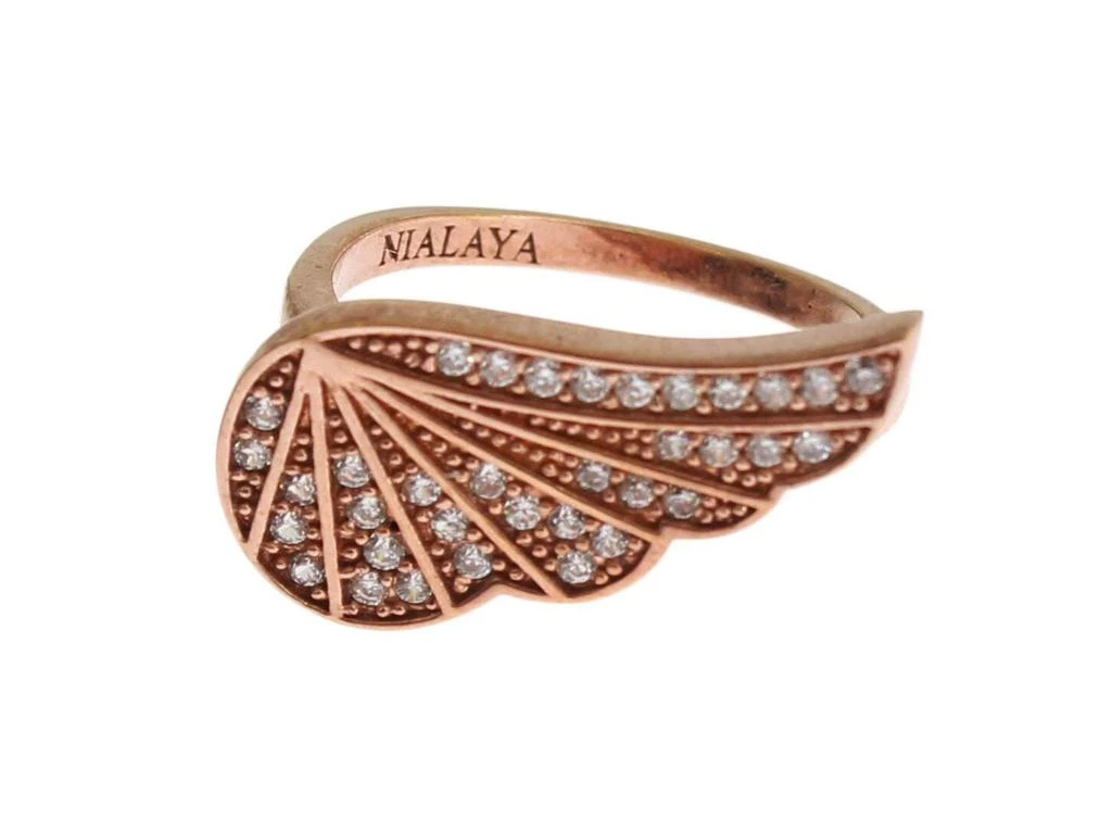 Nialaya Nialaya Pink Gold 925 Silver Womens Clear CZ Ring 1