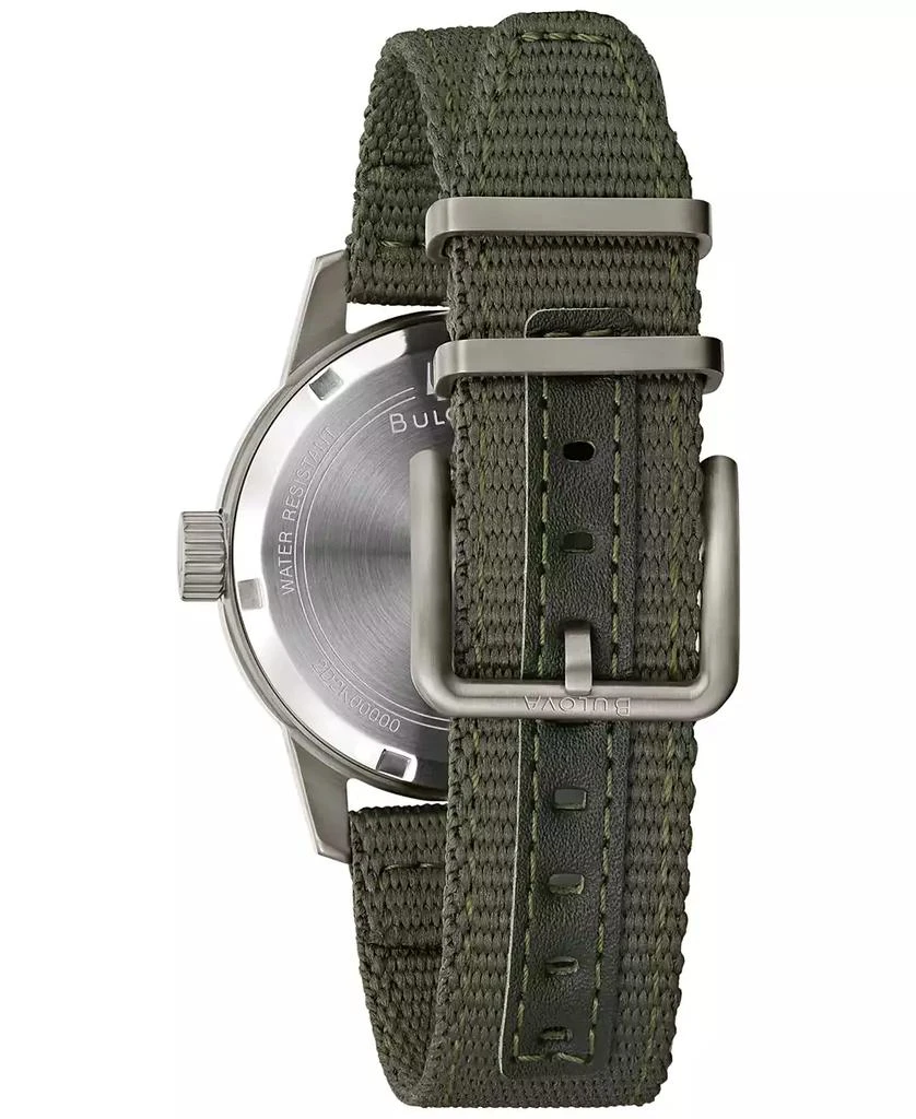 Bulova Men's Automatic Hack Green Nylon Strap Watch 38mm 3
