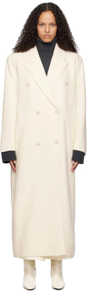 The Frankie Shop Off-White Gaia Double Breasted Coat 1